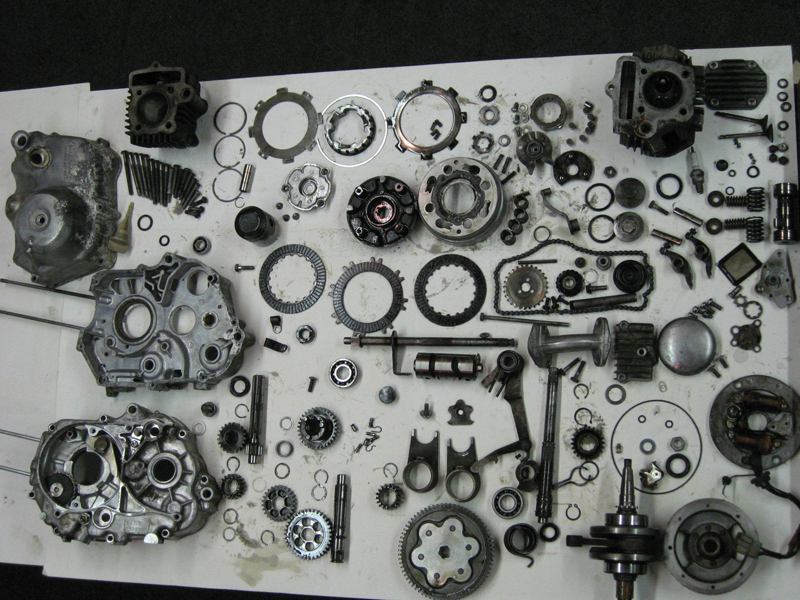 AQ Complete minitrail motor in pieces during inspection